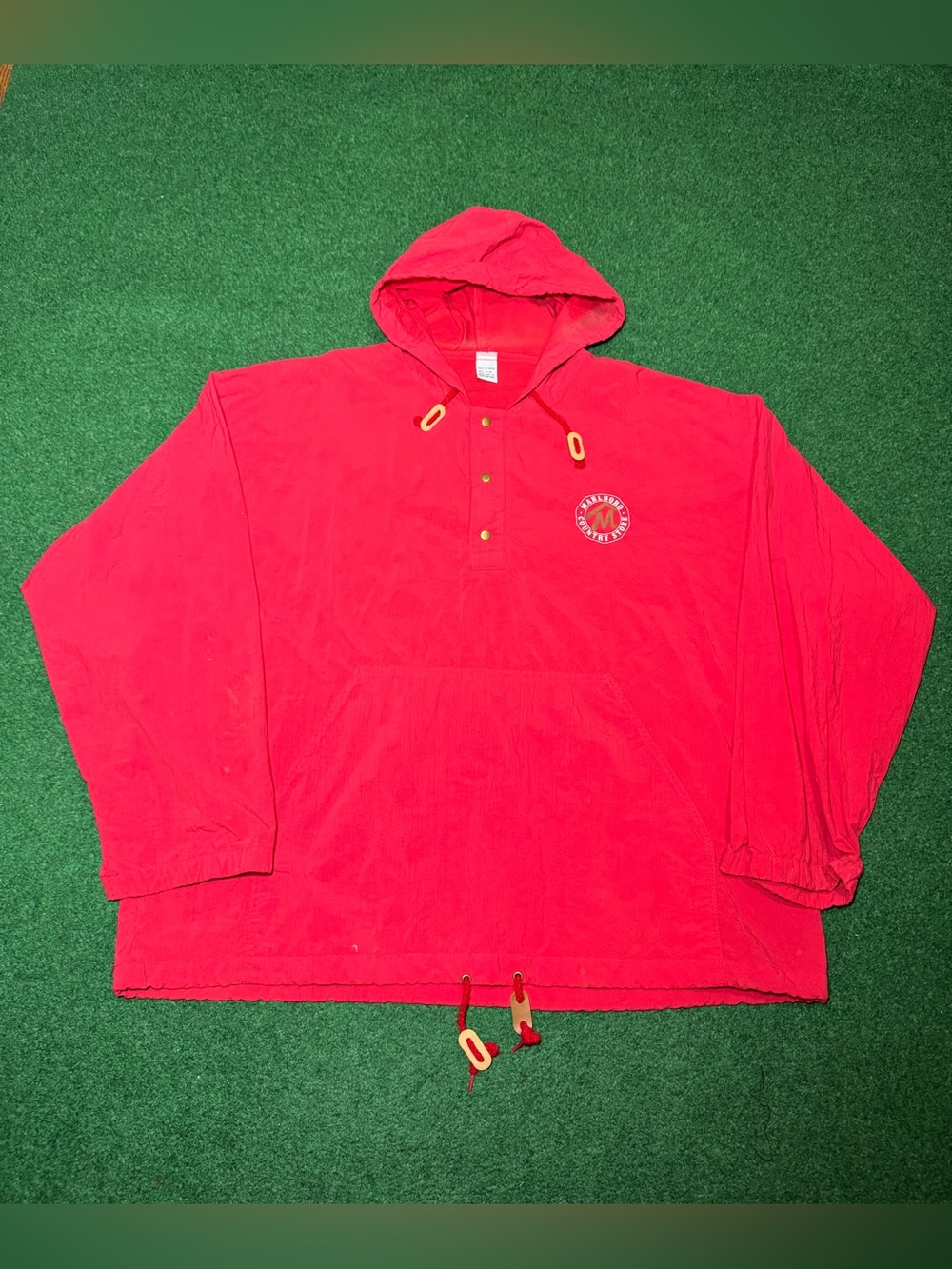 Marlboro Vintage Windbreaker 90s Country Store XL Red Jacket Pullover